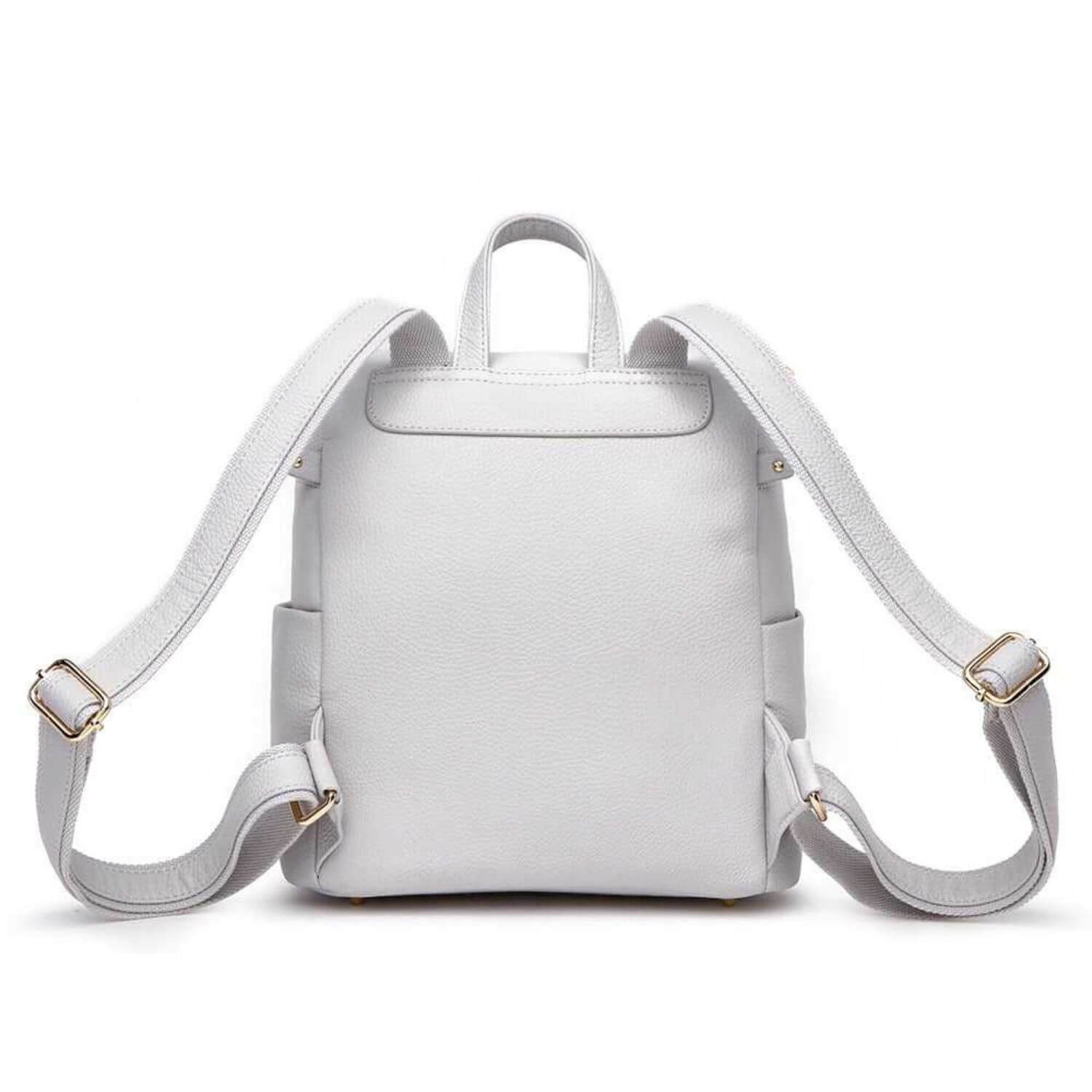 Back View of Luli Bebé Petit Monaco Diaper Bag | Stone Grey