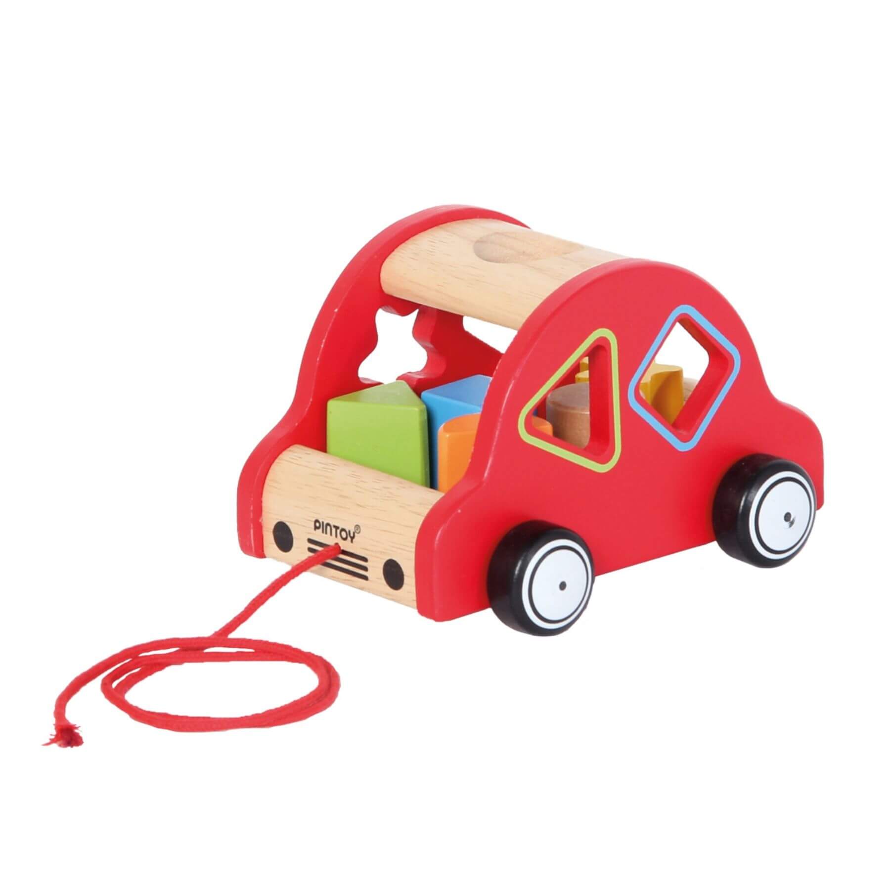 PinToy Happy Car Sorter Pull Along Toy