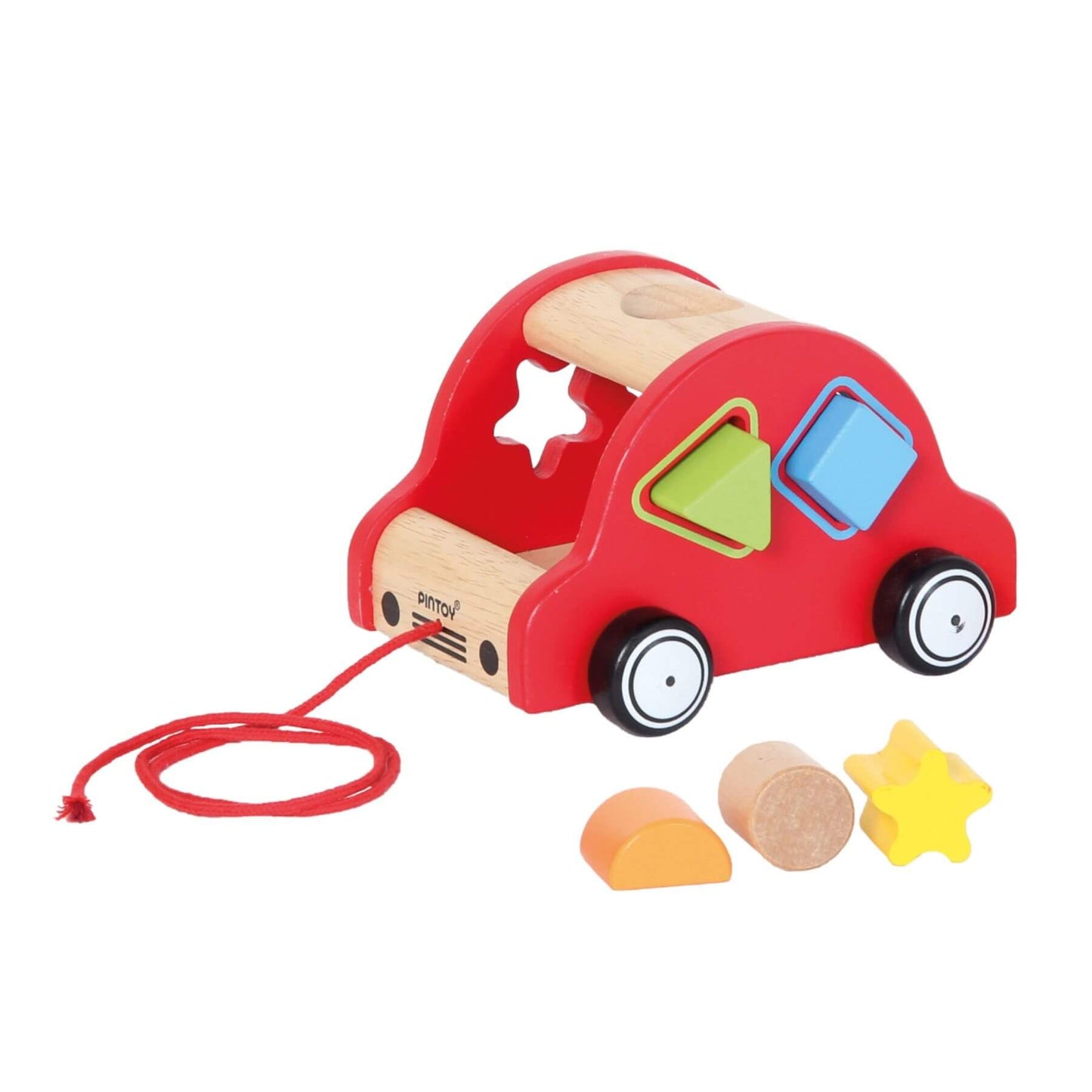 PinToy Happy Car Sorter Pull Along Toy