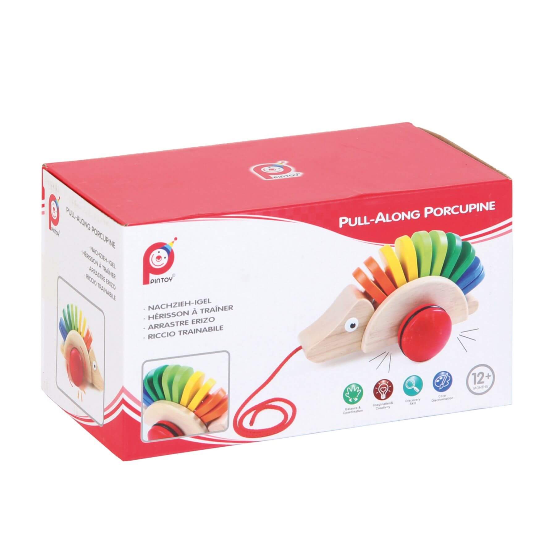 PinToy Porcupine Pull-Along Toy - Package