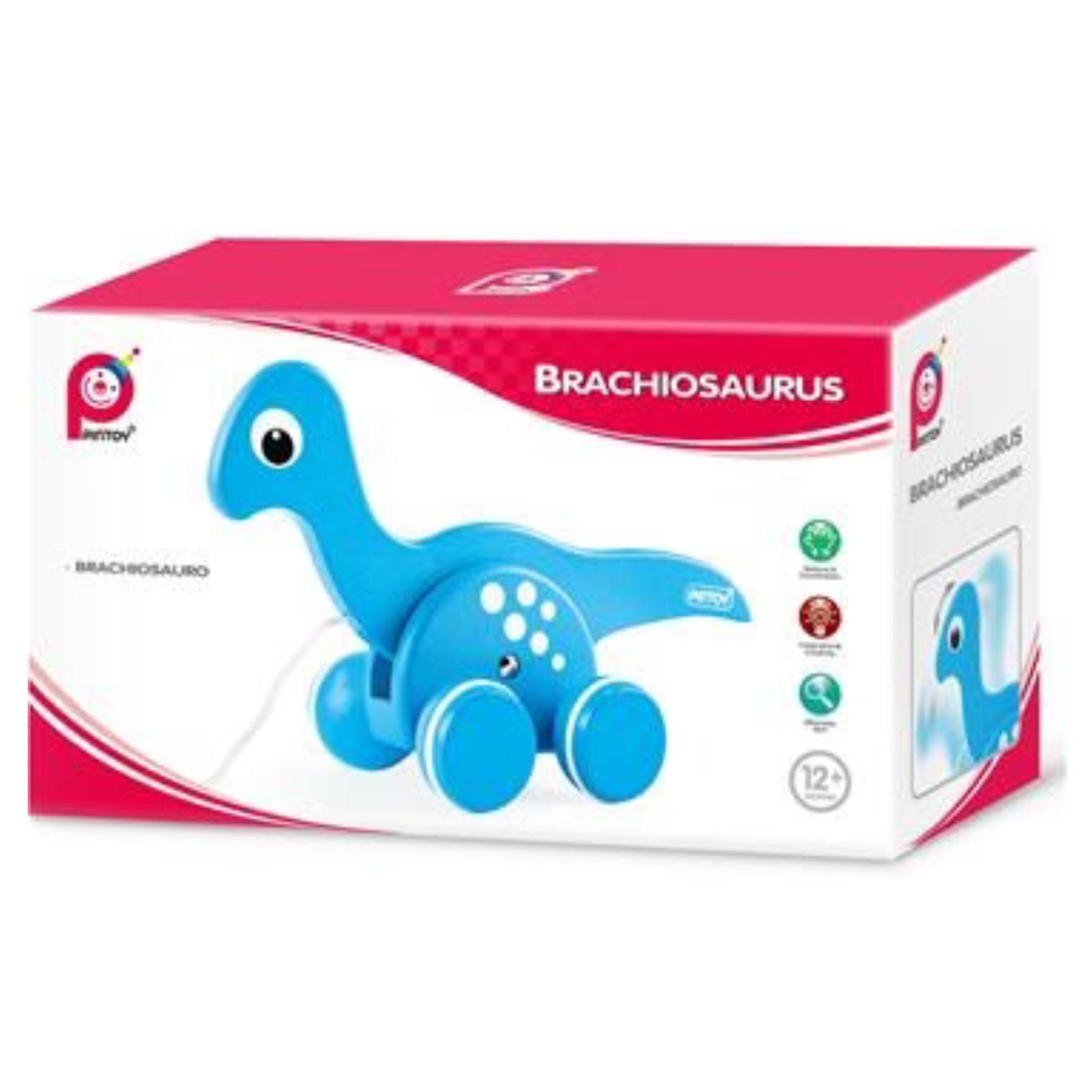 PinToy Brachiosaurus Pull-Along Toy - Package