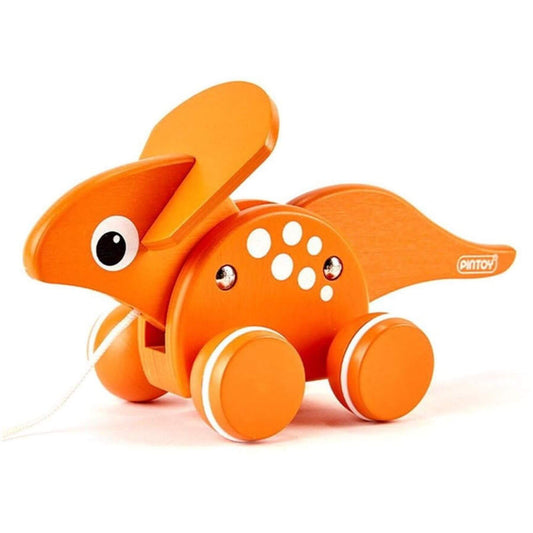 PinToy Triceratops Pull Along Toy
