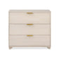 Front View of Pixie 3 Drawer Dresser in Washed Natural