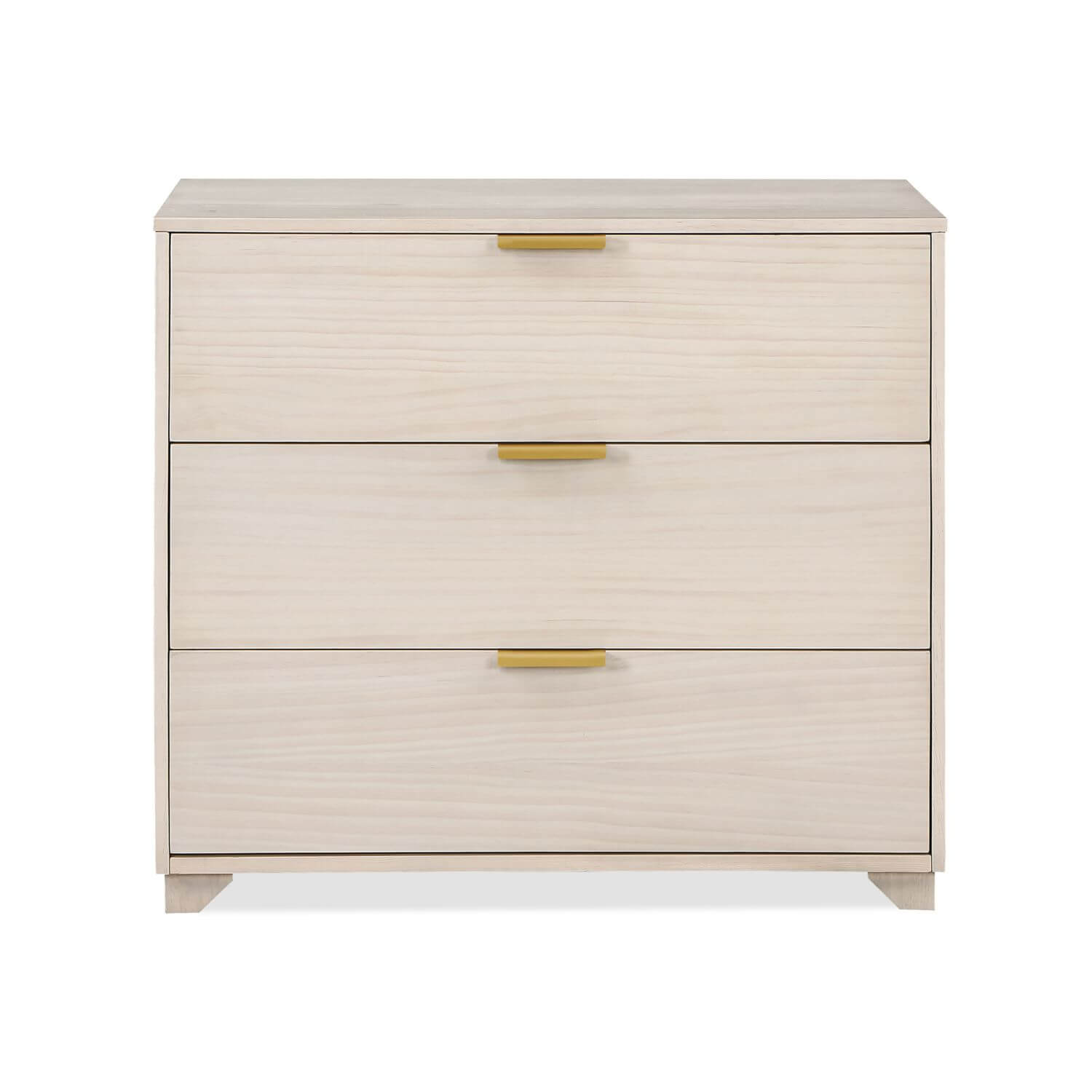 Front View of Pixie 3 Drawer Dresser in Washed Natural