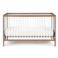 Front View of Pixie Finn 3-in-1 Crib in Walnut/White