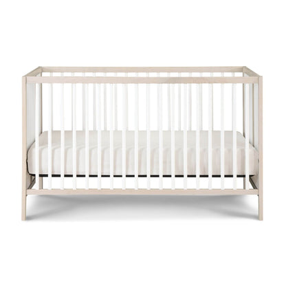 Front View of Pixie Finn 3-in-1 Crib in Washed Natural/White