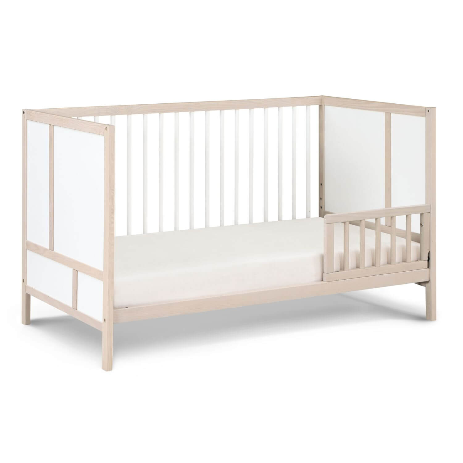 Pixie Finn Toddler Bed in Washed Natural/White