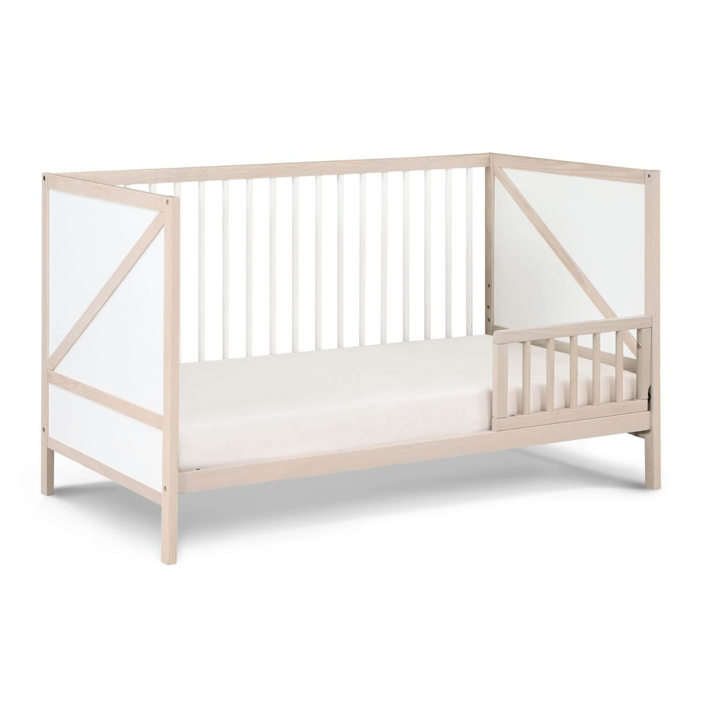 Pixie Zen Toddler Bed in Washed Natural/White