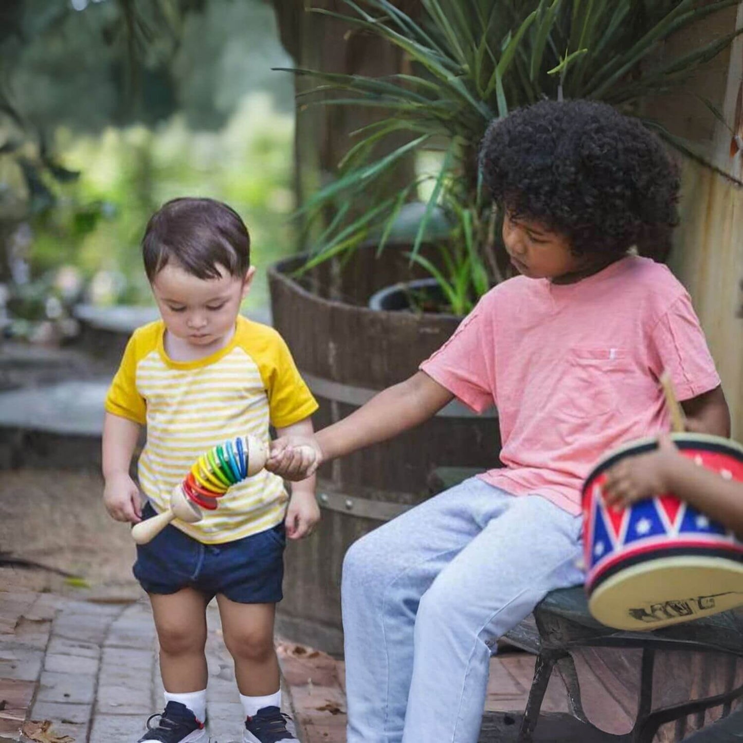 Kids Playing PlanToys Clatter