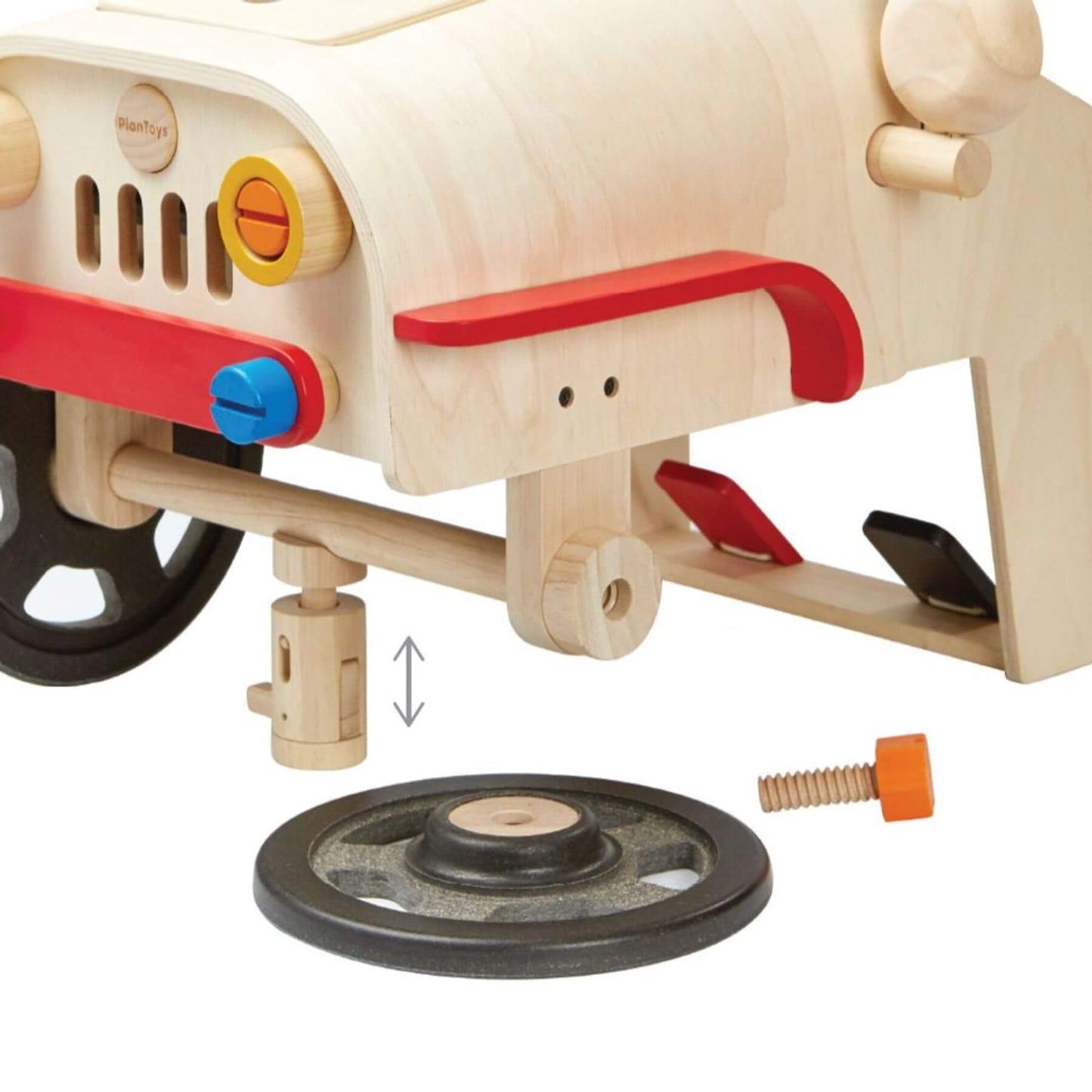 Close-up of PlanToys Motor Mechanic