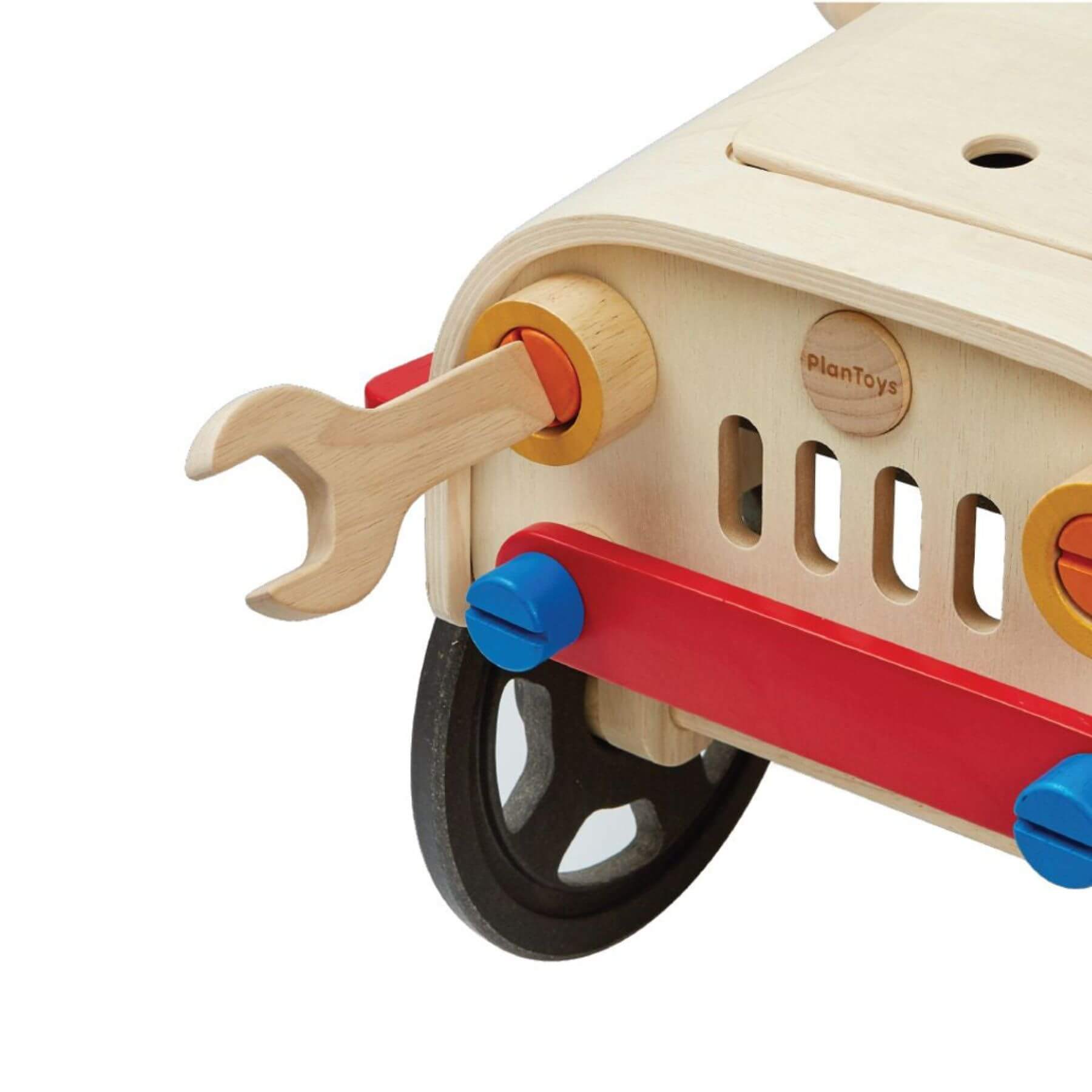 Close-up of PlanToys Motor Mechanic