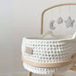 Unique Love Design Play Arch Set 'Love You to the Moon and Back' Attached to Cradle, Natural and Grey