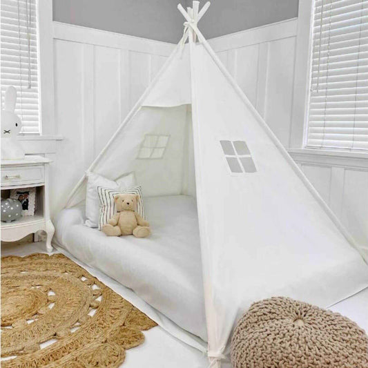 Domestic Objects Play Tent Canopy No Doors, White, Double/Full