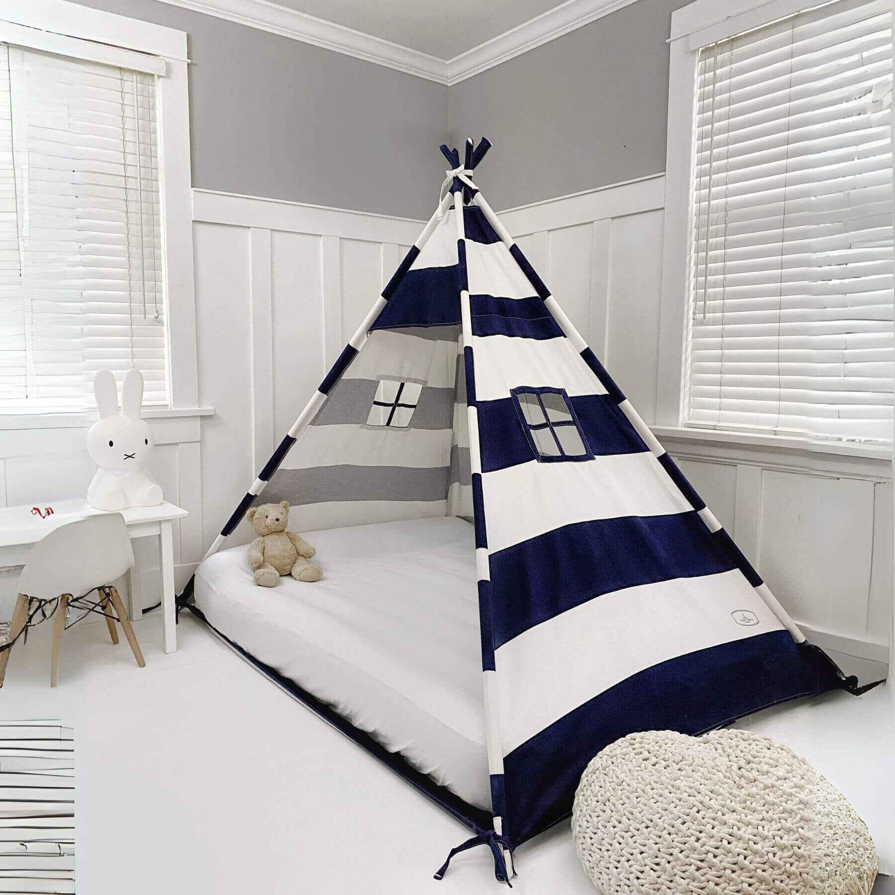 Domestic Objects Play Tent Canopy No Doors, Navy, Double/Full