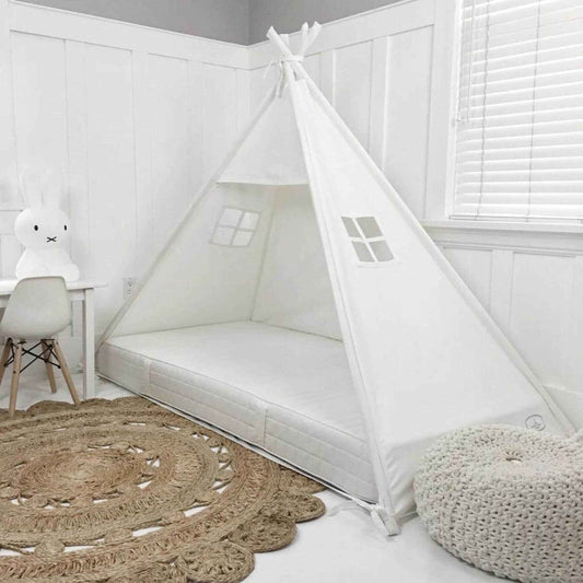 Domestic Objects Play Tent Canopy No Doors, White, Twin