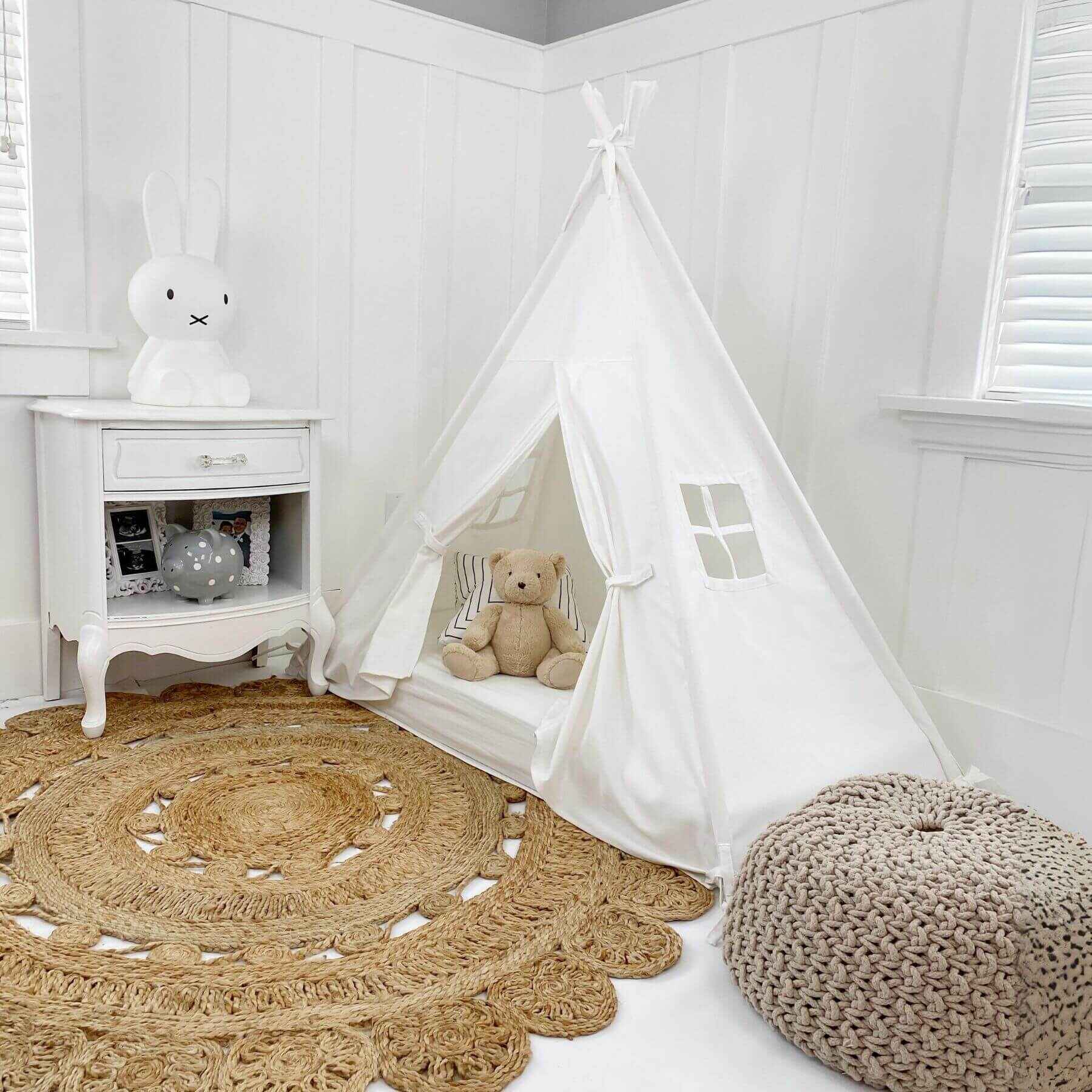 Domestic Objects Play Tent Canopy With Doors, White, Crib