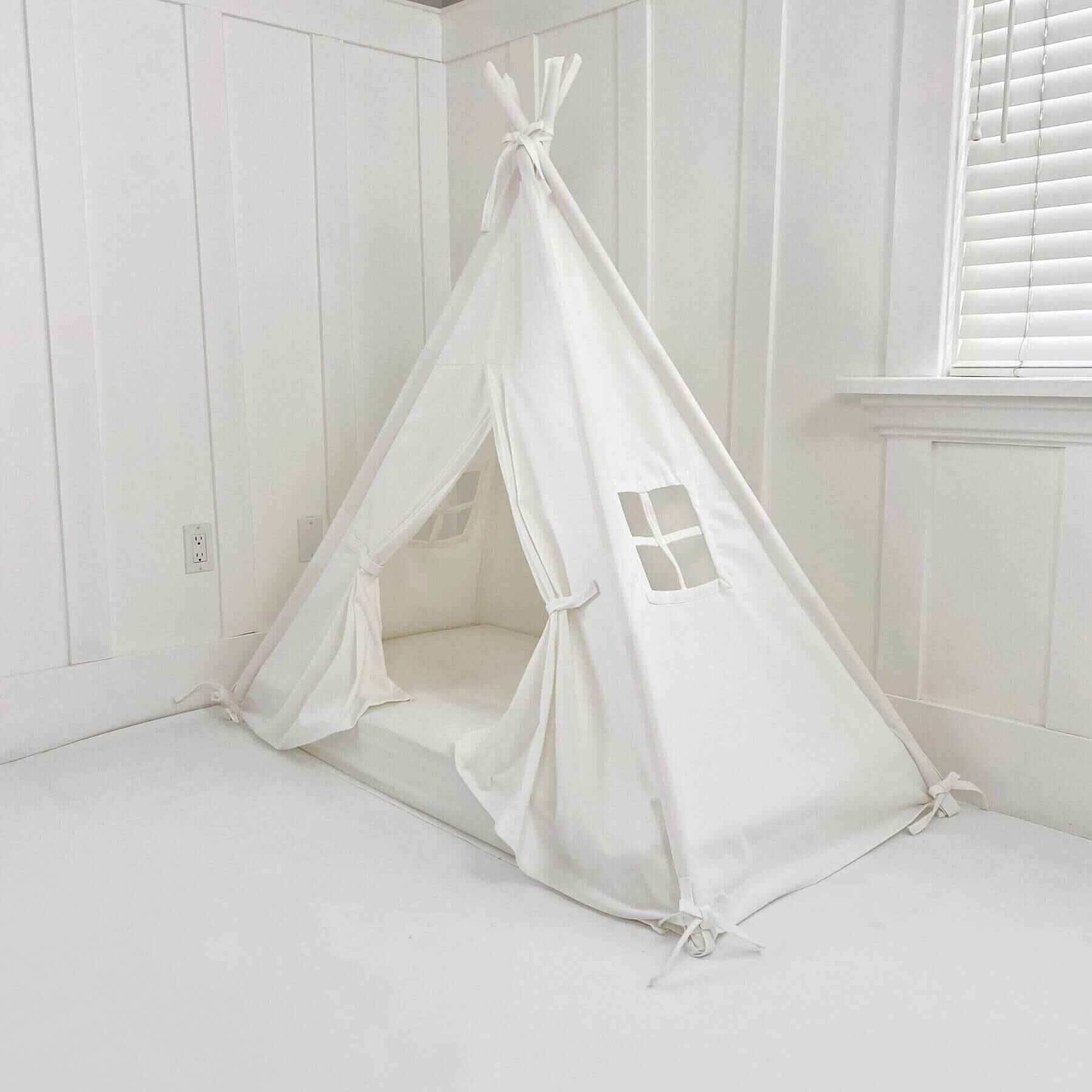 Domestic Objects Play Tent Canopy With Doors, White, Crib