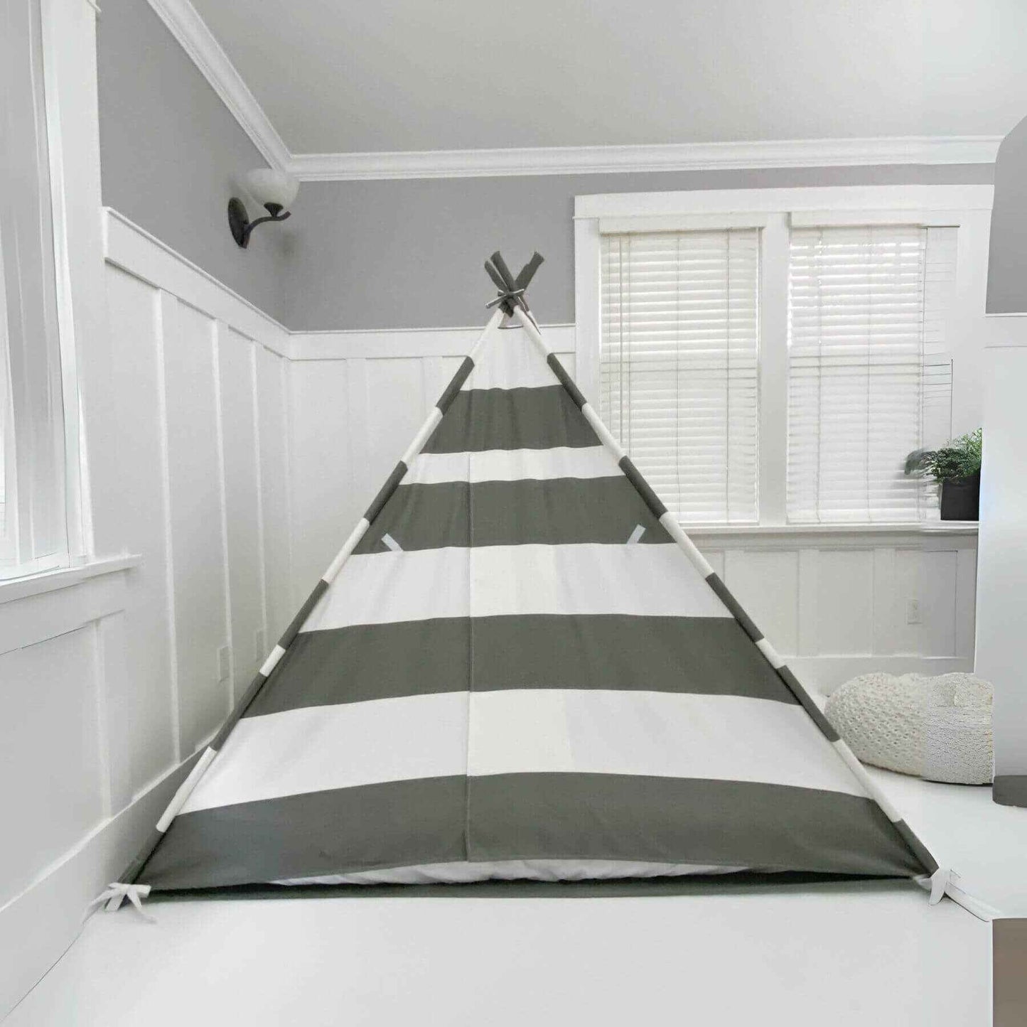 Domestic Objects Play Tent Canopy With Doors, Grey, Double