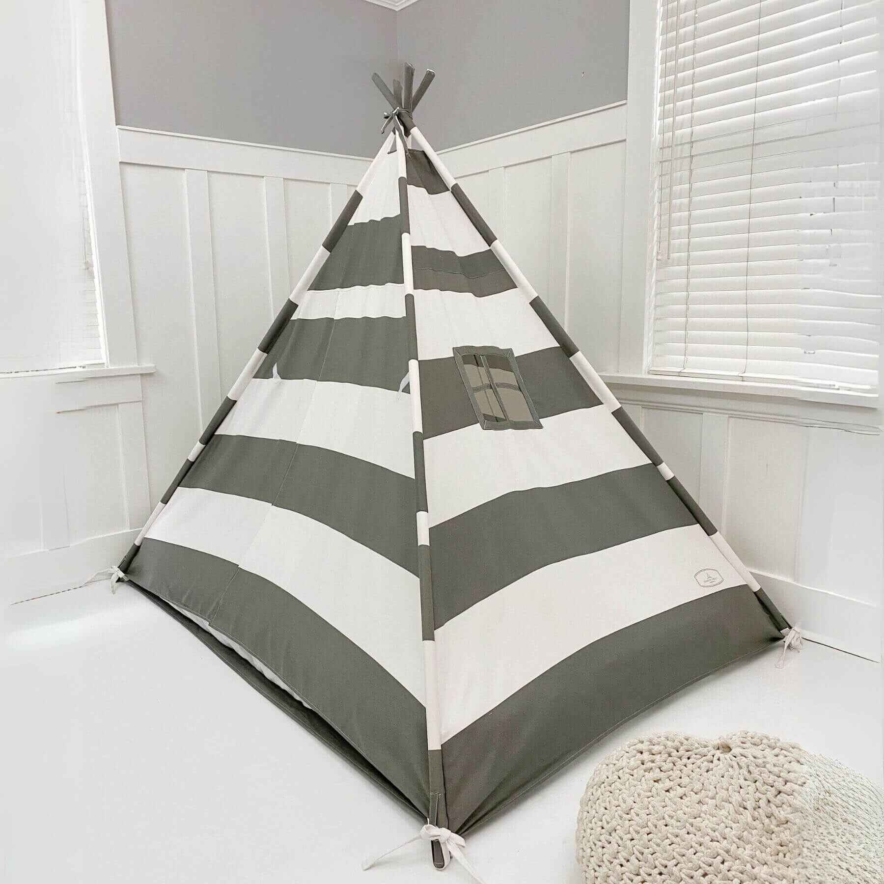 Domestic Objects Play Tent Canopy With Doors, Grey, Double