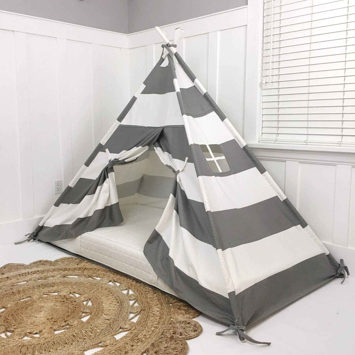 Domestic Objects Play Tent Canopy With Doors, Grey, Twin