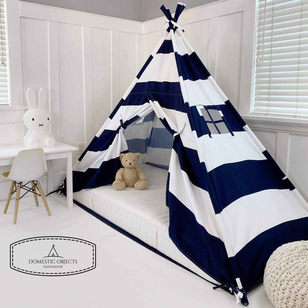 Domestic Objects Play Tent Canopy With Doors, White, Twin