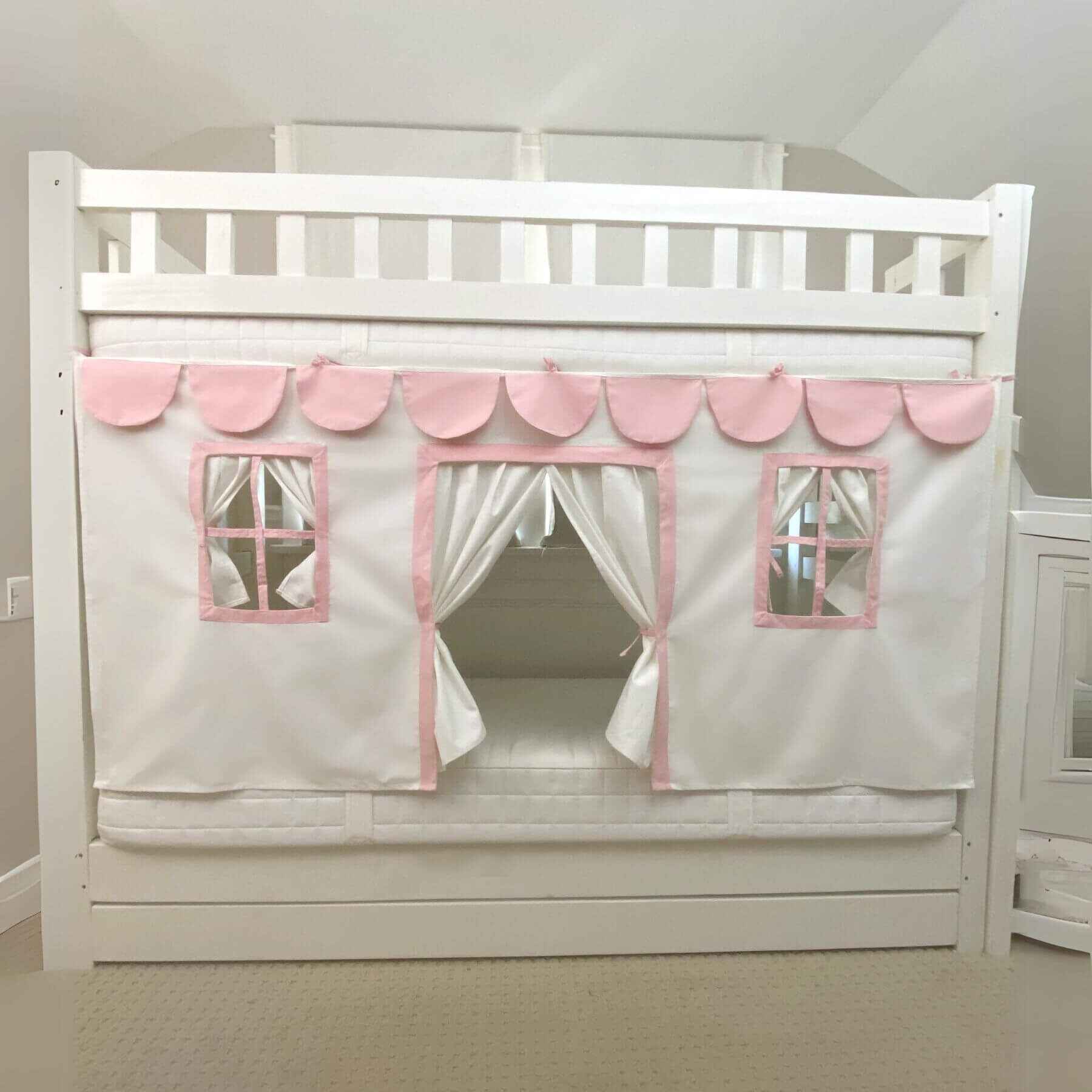 Domestic Objects Playhouse Bunk Bed Curtains Pink