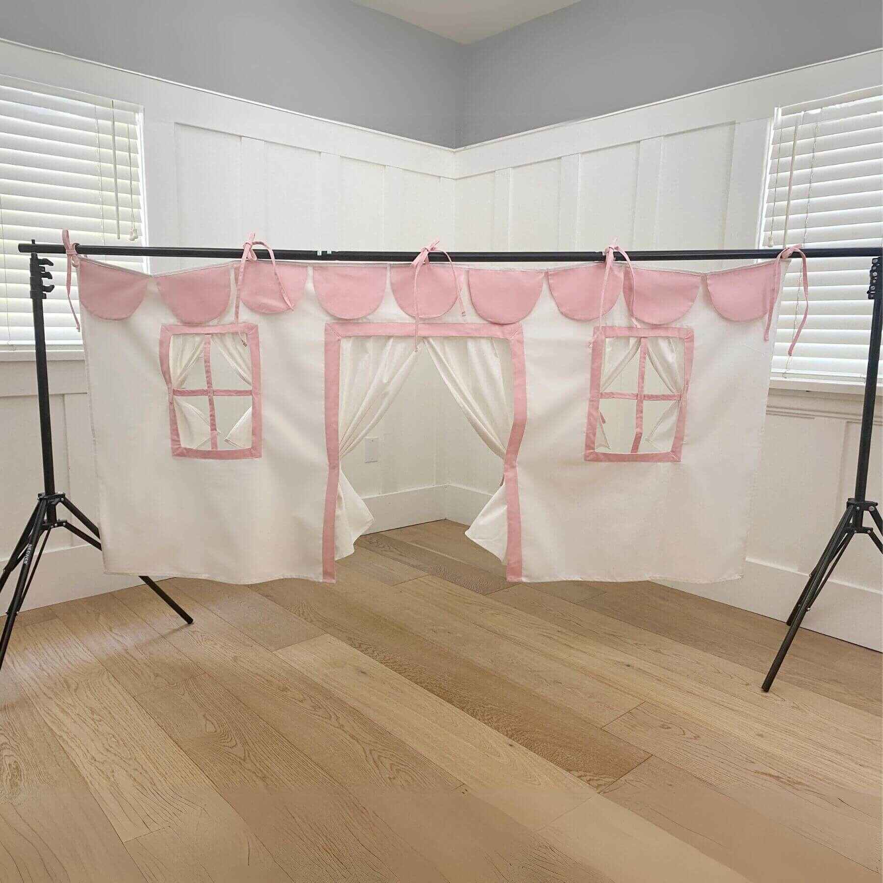 Domestic Objects Playhouse Bunk Bed Curtains Pink