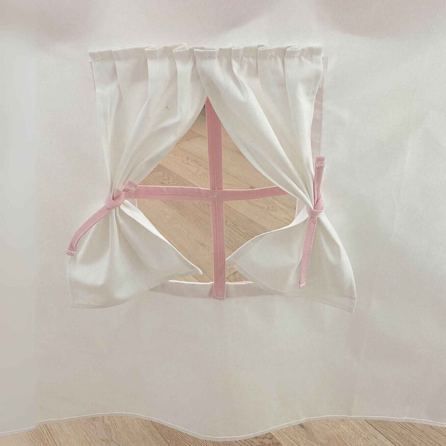 Window of Domestic Objects Playhouse Bunk Bed Curtains Pink