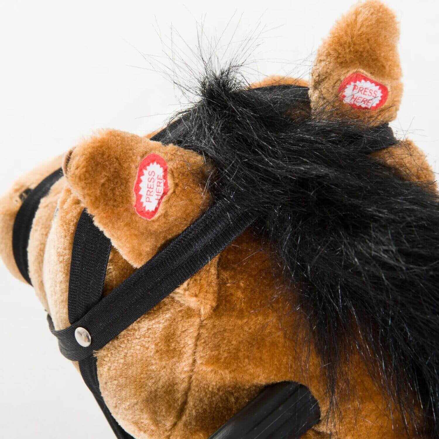 Ears of Qaba Durable Kids Plush Spring Rocking Horse Brown