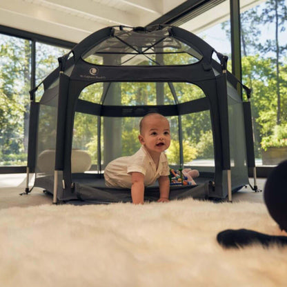 Baby Playing inside Pop 'N Go™ Playpen Dark Gray