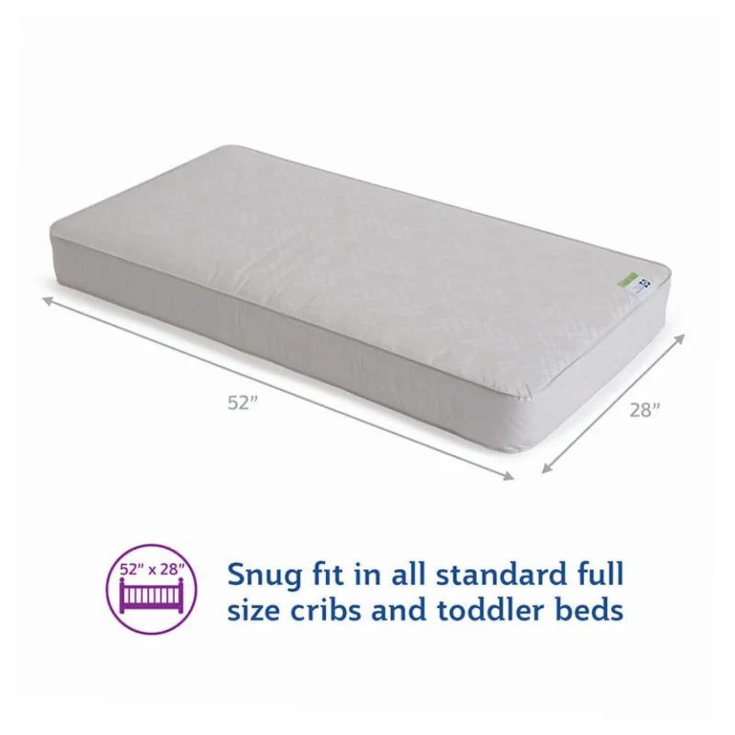 Sealy Posture Perfect 2-Stage Hybrid Crib and Toddler Mattress - Dimensions