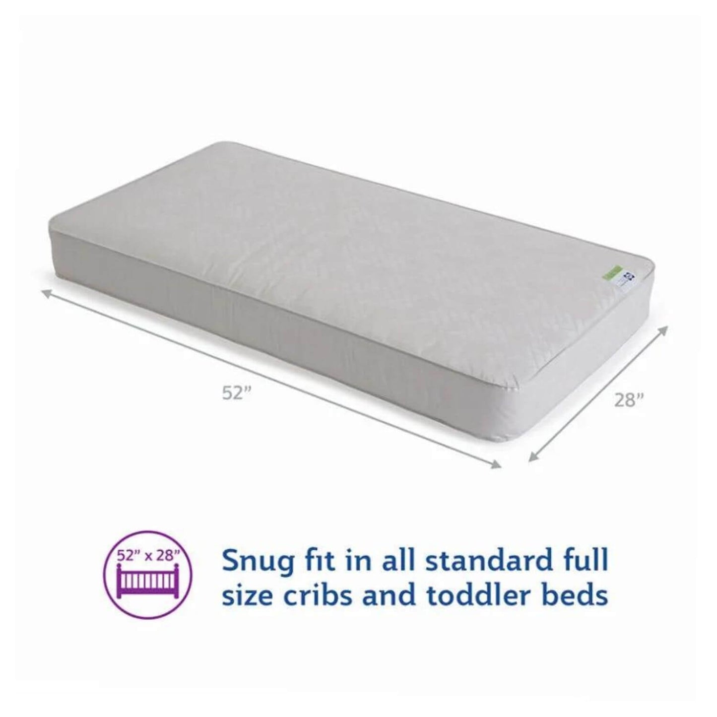 Sealy Posture Perfect 2-Stage Hybrid Crib and Toddler Mattress - Dimensions