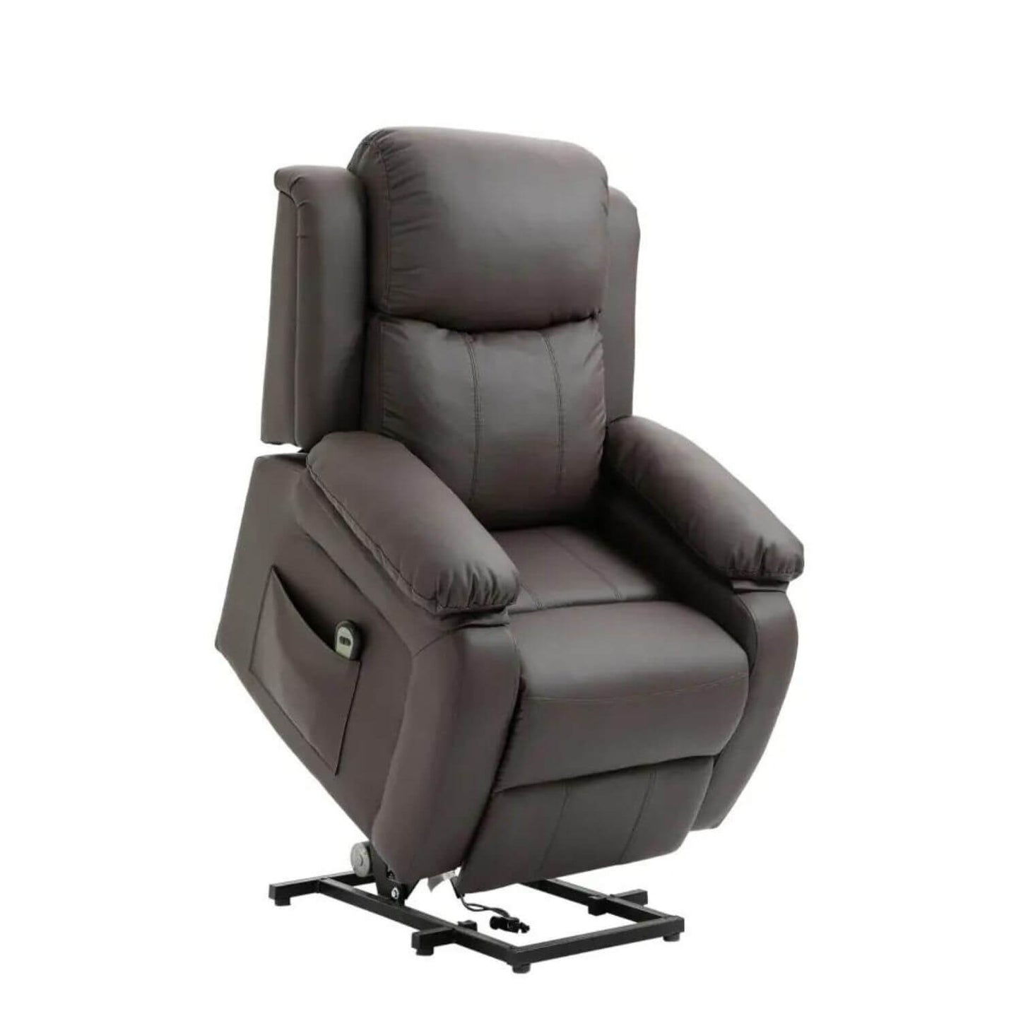 HOMCOM Power Lift PU Leather Electric Recliner in Brown