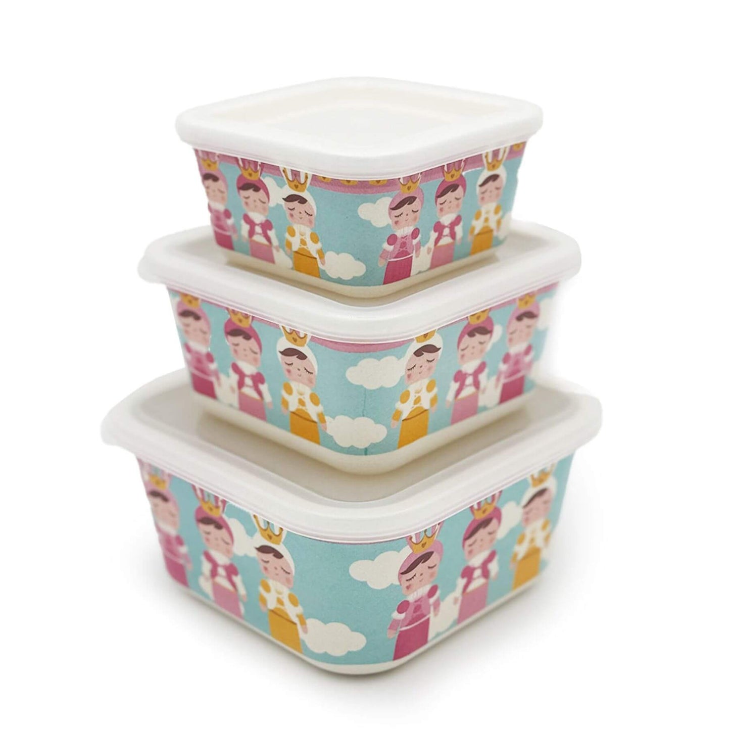 Primo Passi Bamboo Fiber Kids Food Containers, Set of 3, Metoo
