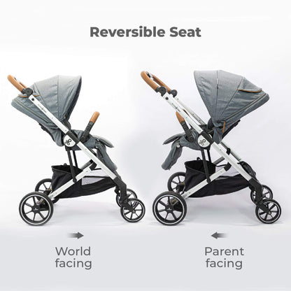 Reversible seat feature of a stroller