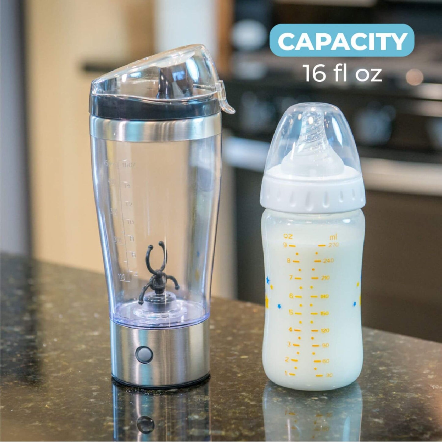 Primo Passi Portable Formula Mixer with milk bottle