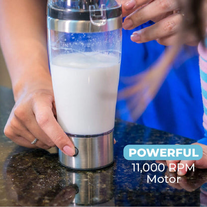 Person Holding Primo Passi Portable Formula Mixer