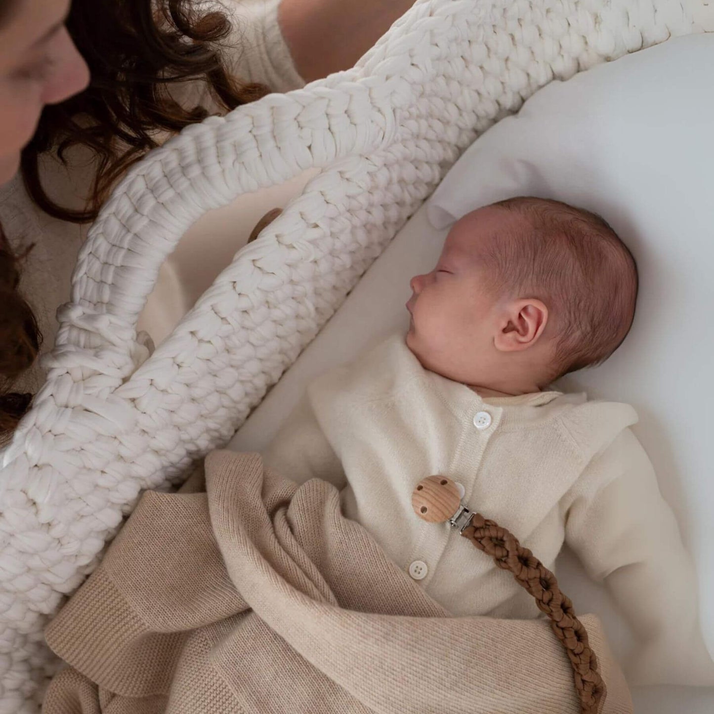 Wrap Baby in Unique Love Design Premium Cashmere Blanket Hazel Brown