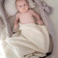 Baby Covered with Unique Love Design Premium Cashmere Blanket Ivory White Smooth