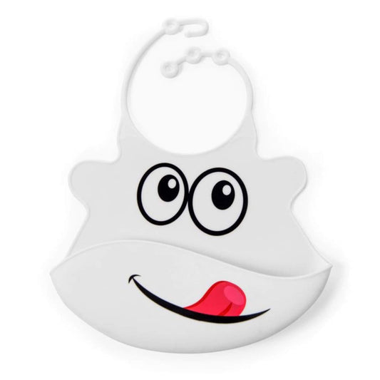 Primo Passi Silicone Baby Bib - White Face