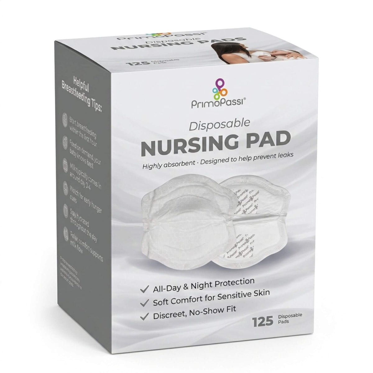 A box of Primo Passi Disposable Nursing Pads