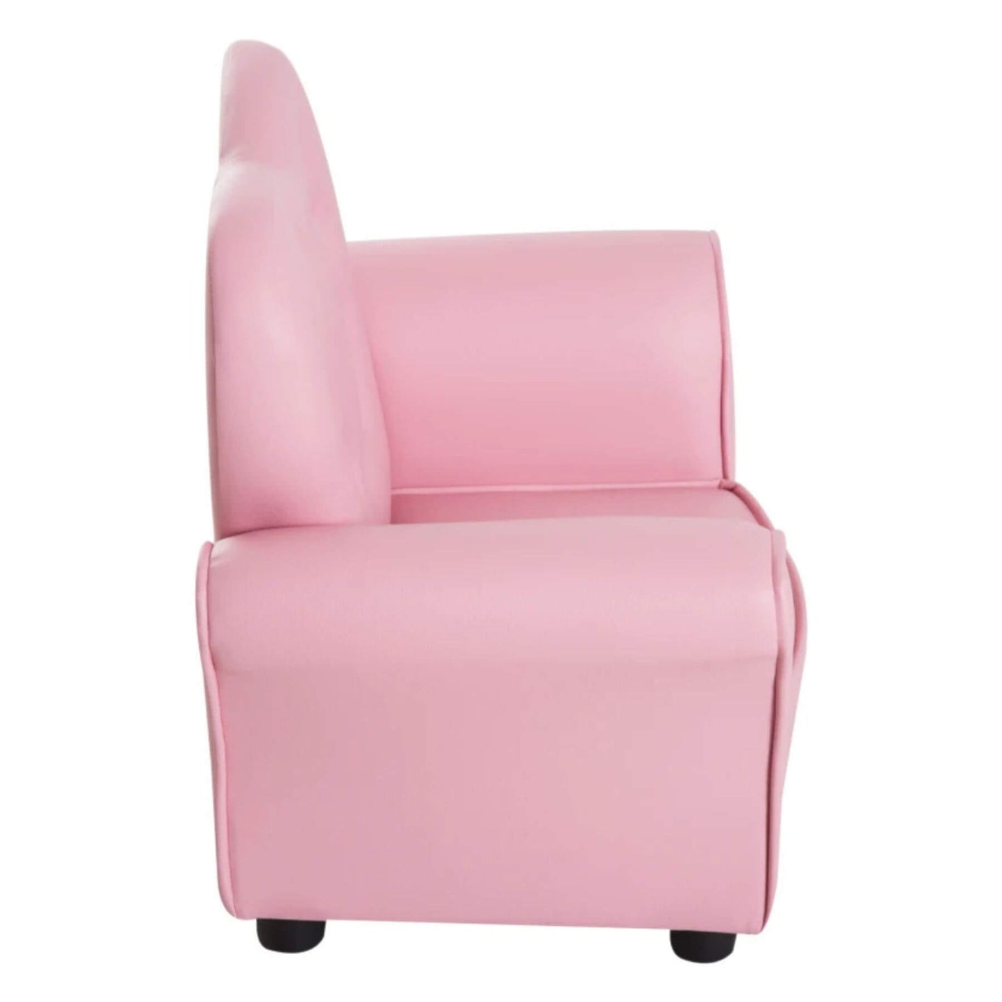 Side View of Qaba Princess Couch with Diamond Decoration for Preschool Child Pink