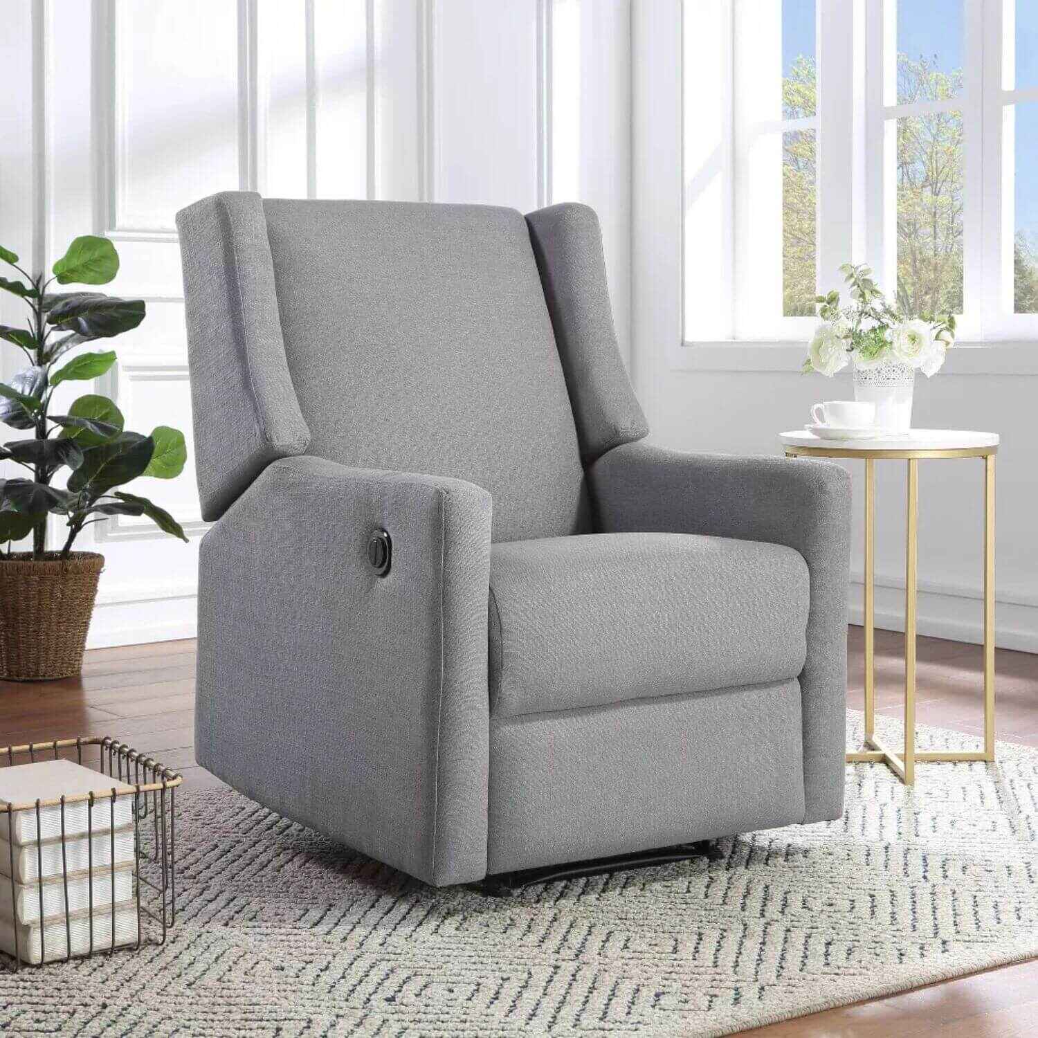 Pronto Power Recliner Oyster Gray Fabric