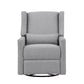 Front View of Pronto Swivel Glider Recliner with Pillow Rich Gray Fabric