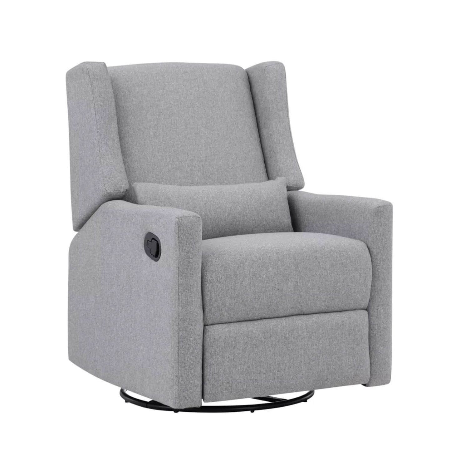 Pronto Swivel Glider Recliner with Pillow Rich Gray Fabric