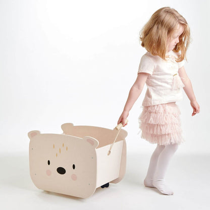 Child with Tender Leaf Pull Along Bear Cart