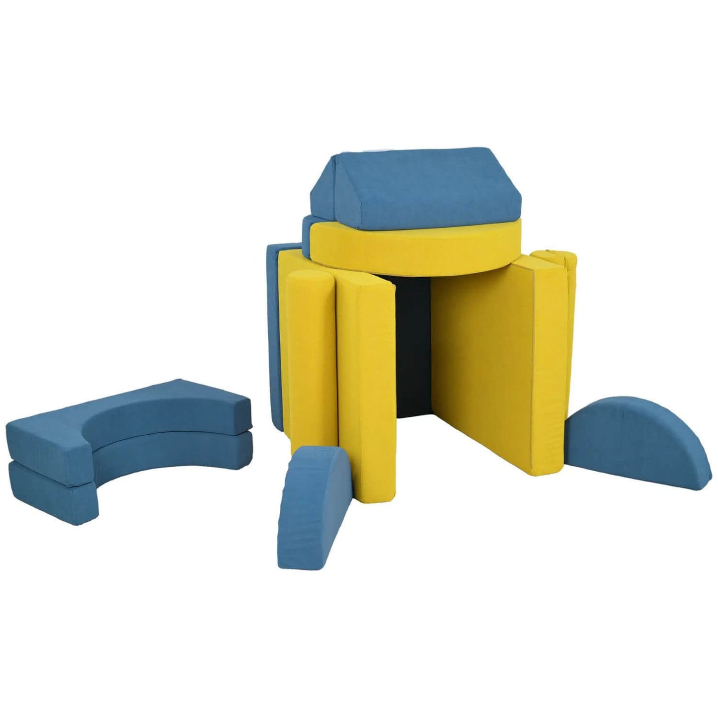 Qaba 14 Piece Foam Climbing Blocks for Toddlers Yellow