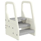 Qaba Adjustable 3 Step Toddler Tower Gray