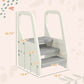 Qaba Adjustable 3 Step Toddler Tower Gray