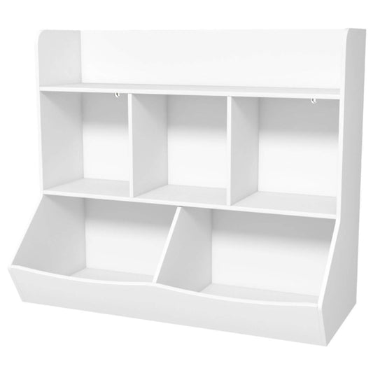 Qaba 3 Tier Kids Toy Storage with 5 Compartment White